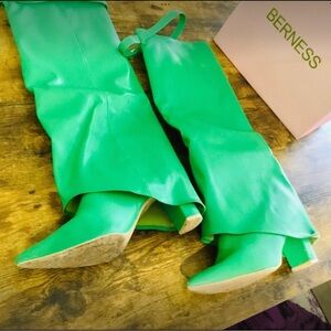 Women's Vibrant Green Over the Knee Boots